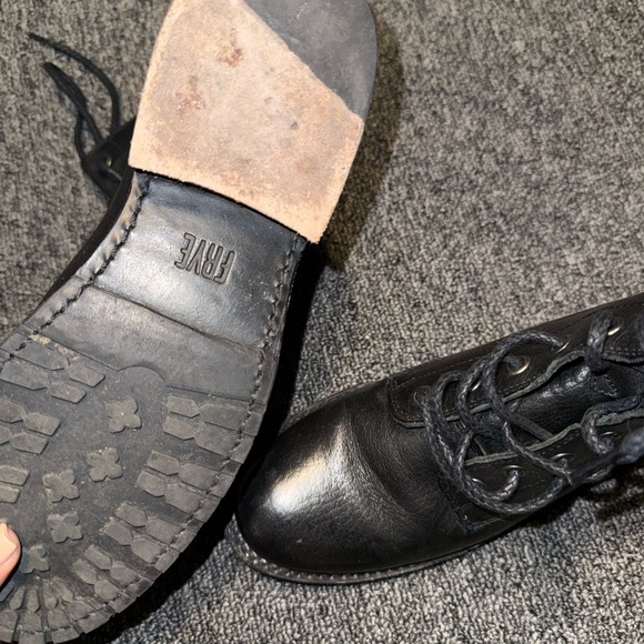 FRYE Veronica Flex Combat In Black Leather - Picture 6 of 7